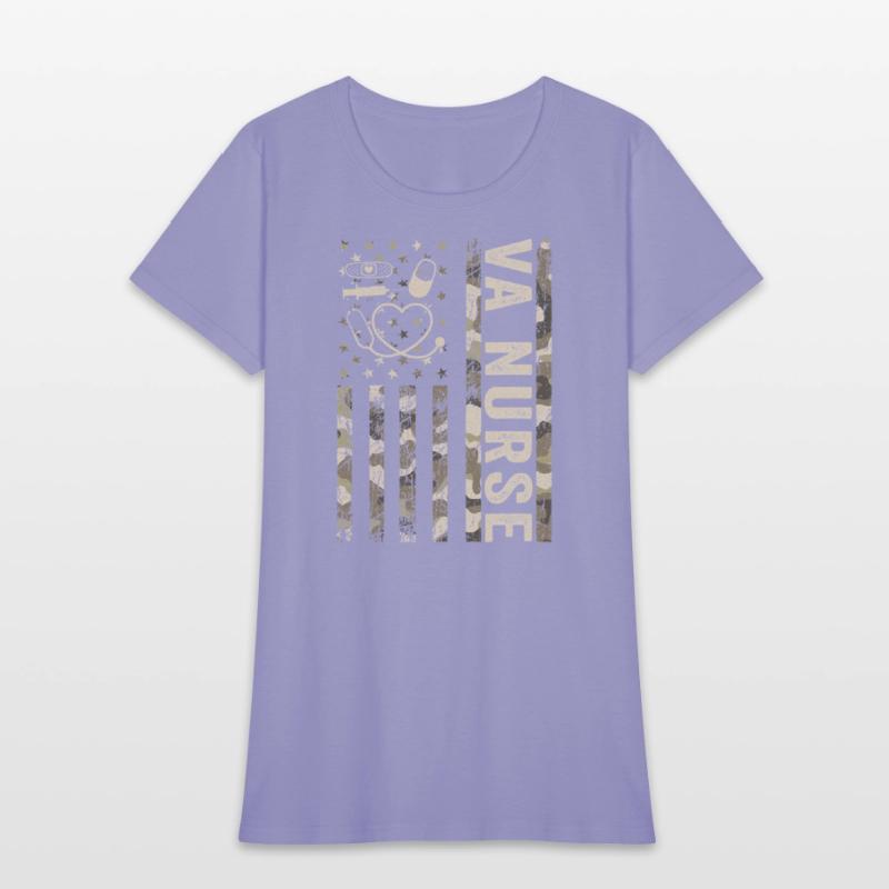 VA Nurse Camouflage Patriotic US Flag Nurse Life