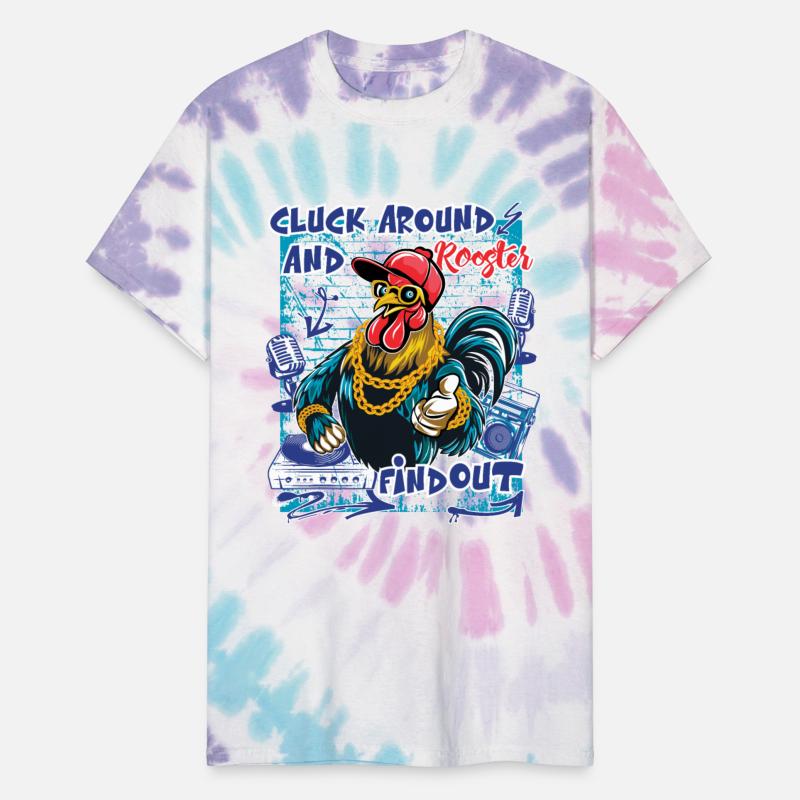 Vibrant Urban T shirt Featuring Hip Hop Chicken