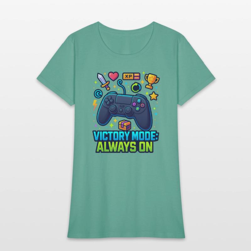 Victory Mode – Neon Gamer Controller Art