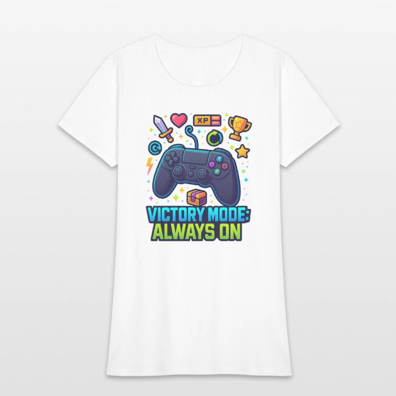 Victory Mode – Neon Gamer Controller Art