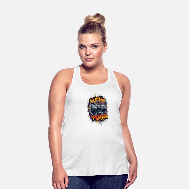 Vintage Hip Hop Rapper-Inspired Boombox Graffiti