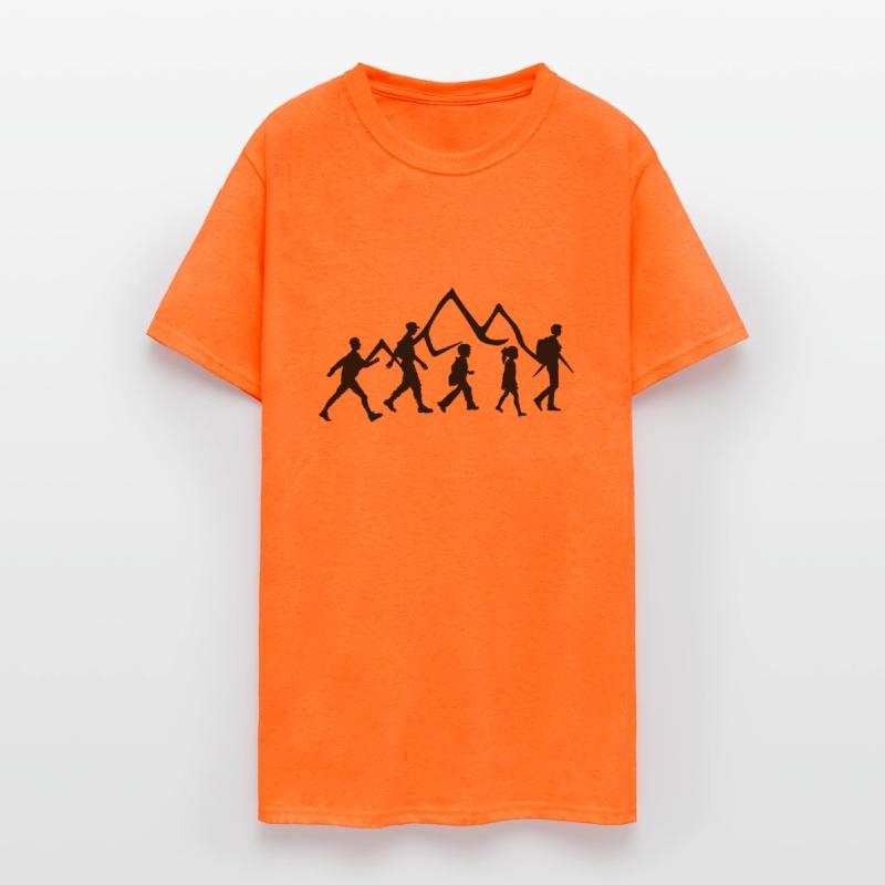 Walking group or club, family hiking in the mounta