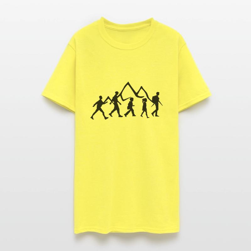 Walking group or club, family hiking in the mounta