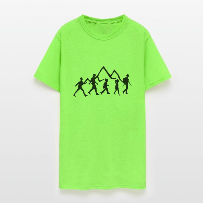 Walking group or club, family hiking in the mounta