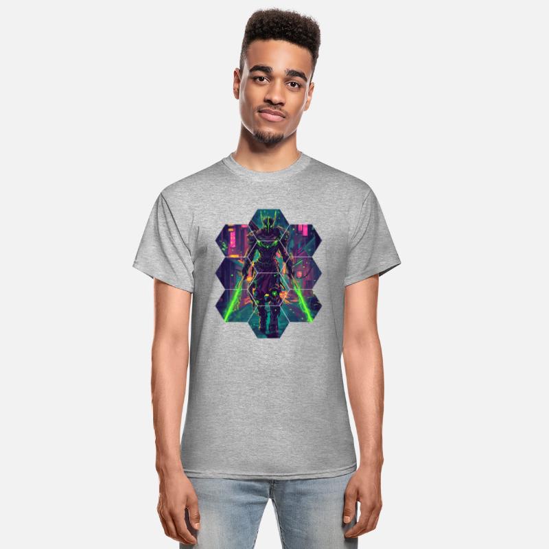 Warrior With Green Energy In Futuristic City