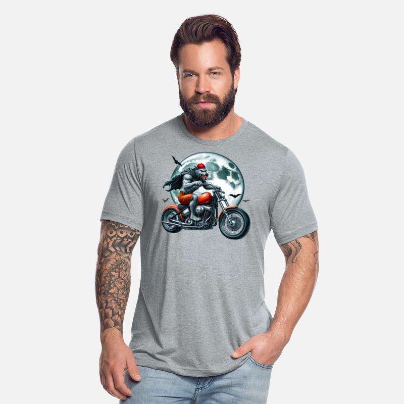 Werewolf Biker Under Full Moon