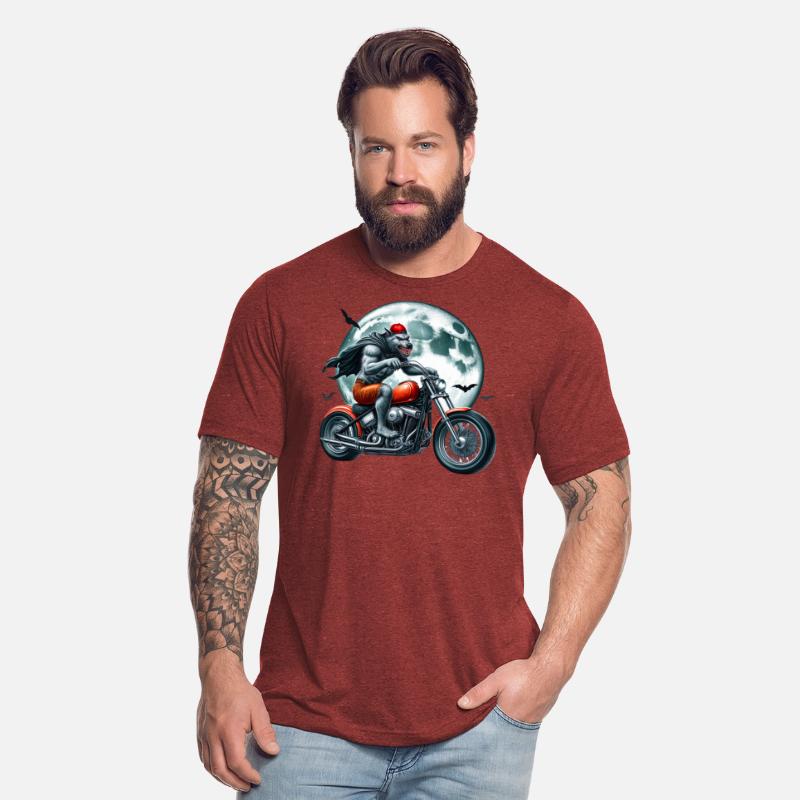 Werewolf Biker Under Full Moon