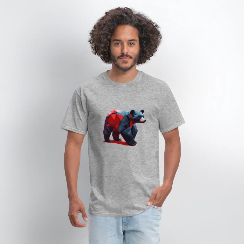 Wild Brown Bear Geometric Red