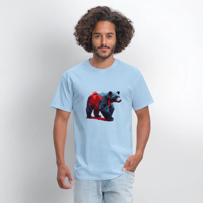 Wild Brown Bear Geometric Red