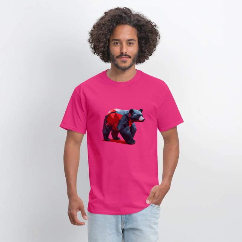 Wild Brown Bear Geometric Red