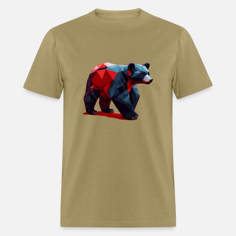 Wild Brown Bear Geometric Red
