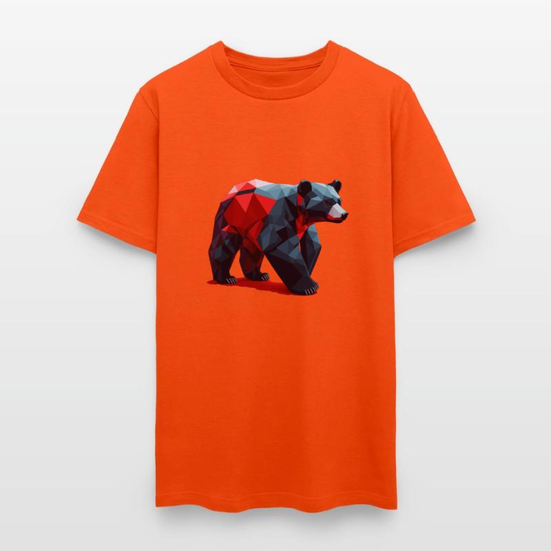 Wild Brown Bear Geometric Red