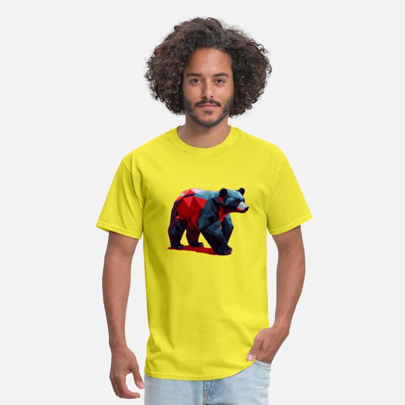 Wild Brown Bear Geometric Red