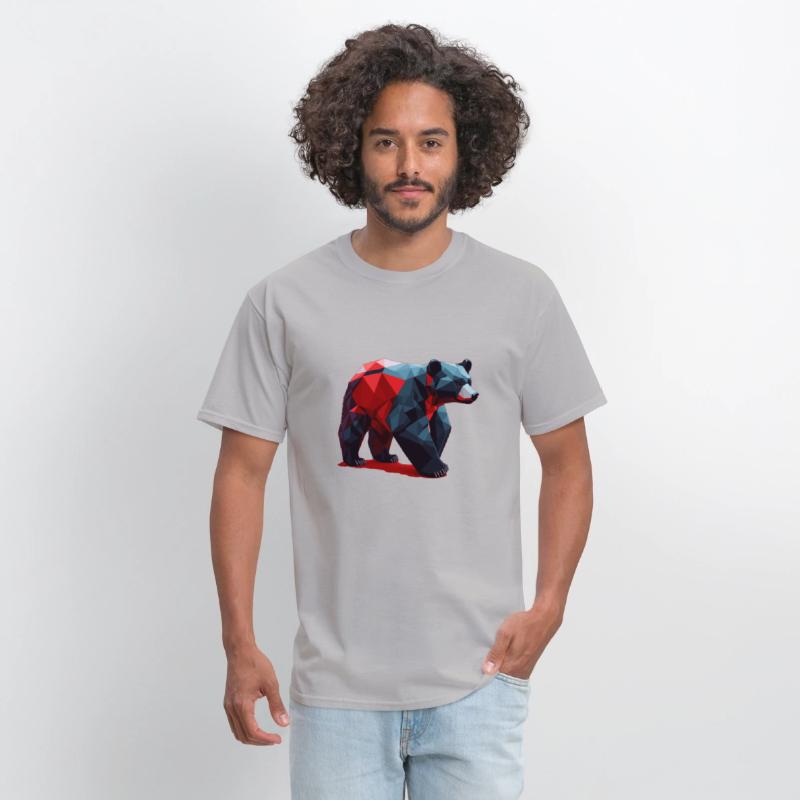 Wild Brown Bear Geometric Red