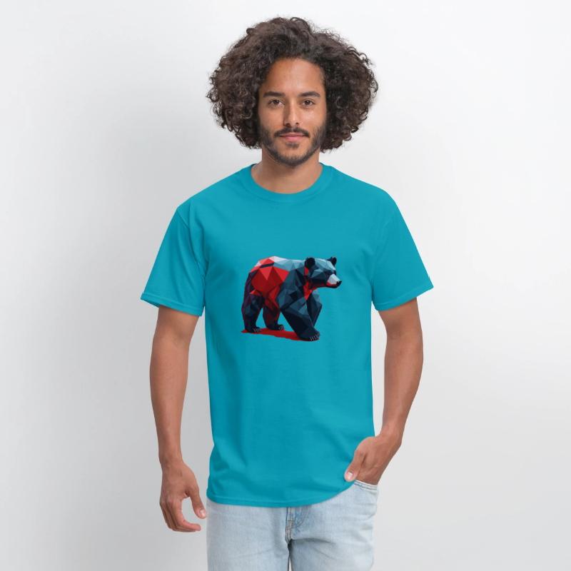 Wild Brown Bear Geometric Red