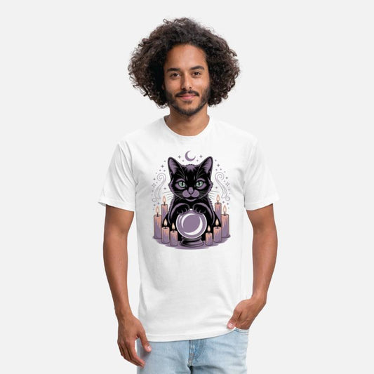 Witchy Cat with Crystal Ball and Candles