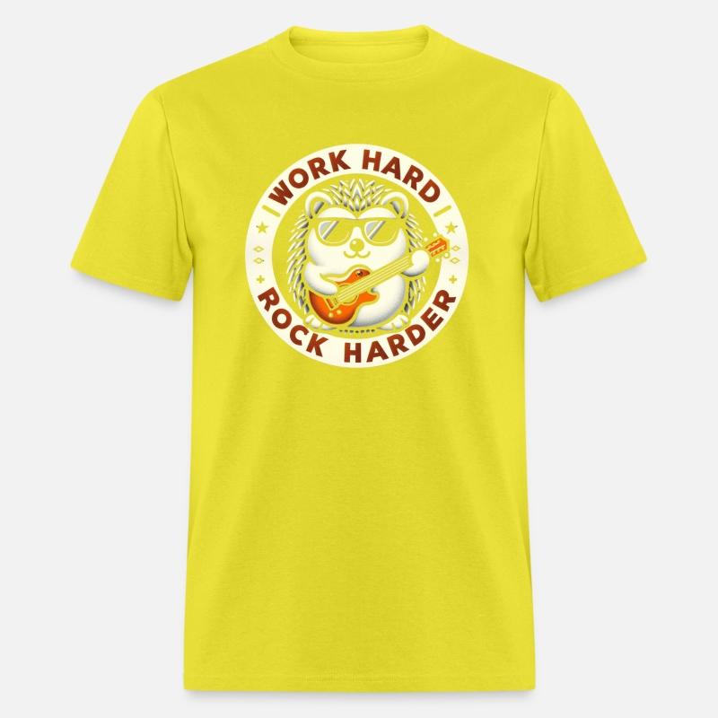 Work Hard Rock Harder Cool Hedgehog Guitar Design