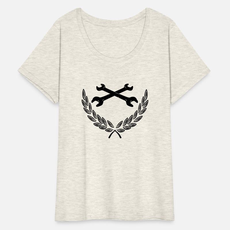 Wrenches in laurel wreath Mechanic logo