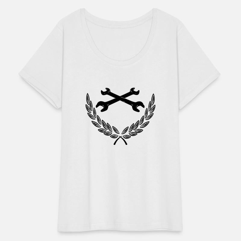Wrenches in laurel wreath Mechanic logo